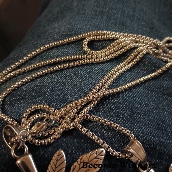 Hot New Men's Super Girl Big Steel Vegan 24" Leaf Necklace - Picture 6 of 6